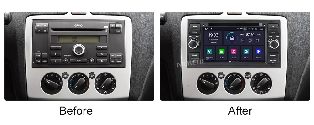 MEKEDE 2 Din Авто Радио Android 9 Автомобильный мультимедийный видео плеер для Ford/Mondeo/Focus/Transit/C-MAX/S-MAX/Fiesta gps DVD 4+ 64 г