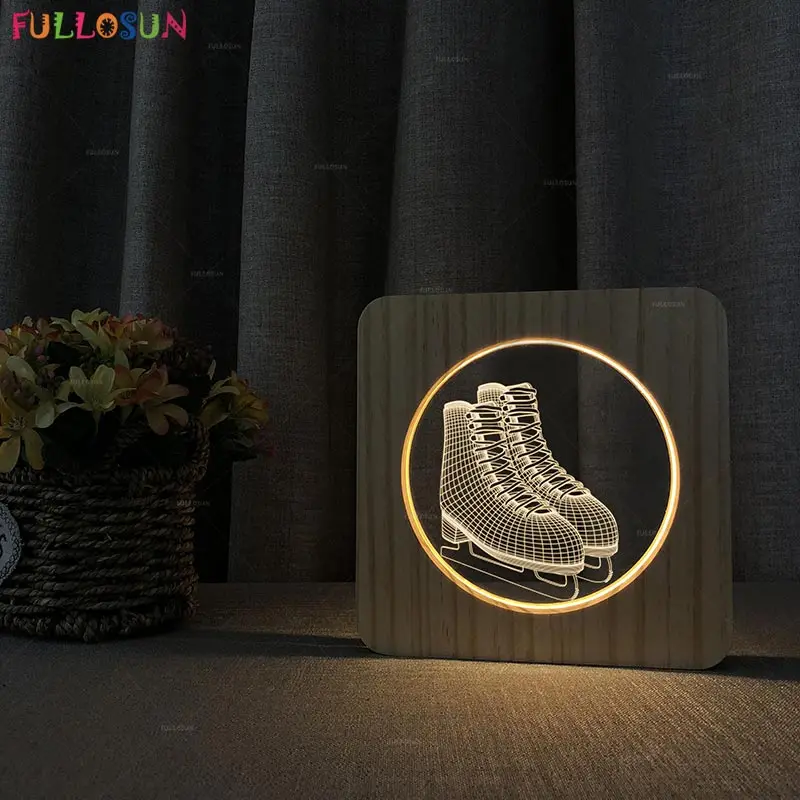 FULLOSUN 3D иллюзия Лампа 7 цветов изменить сенсорный свет Бейсбол Футбол стиль ночник для детей подарок на день рождения