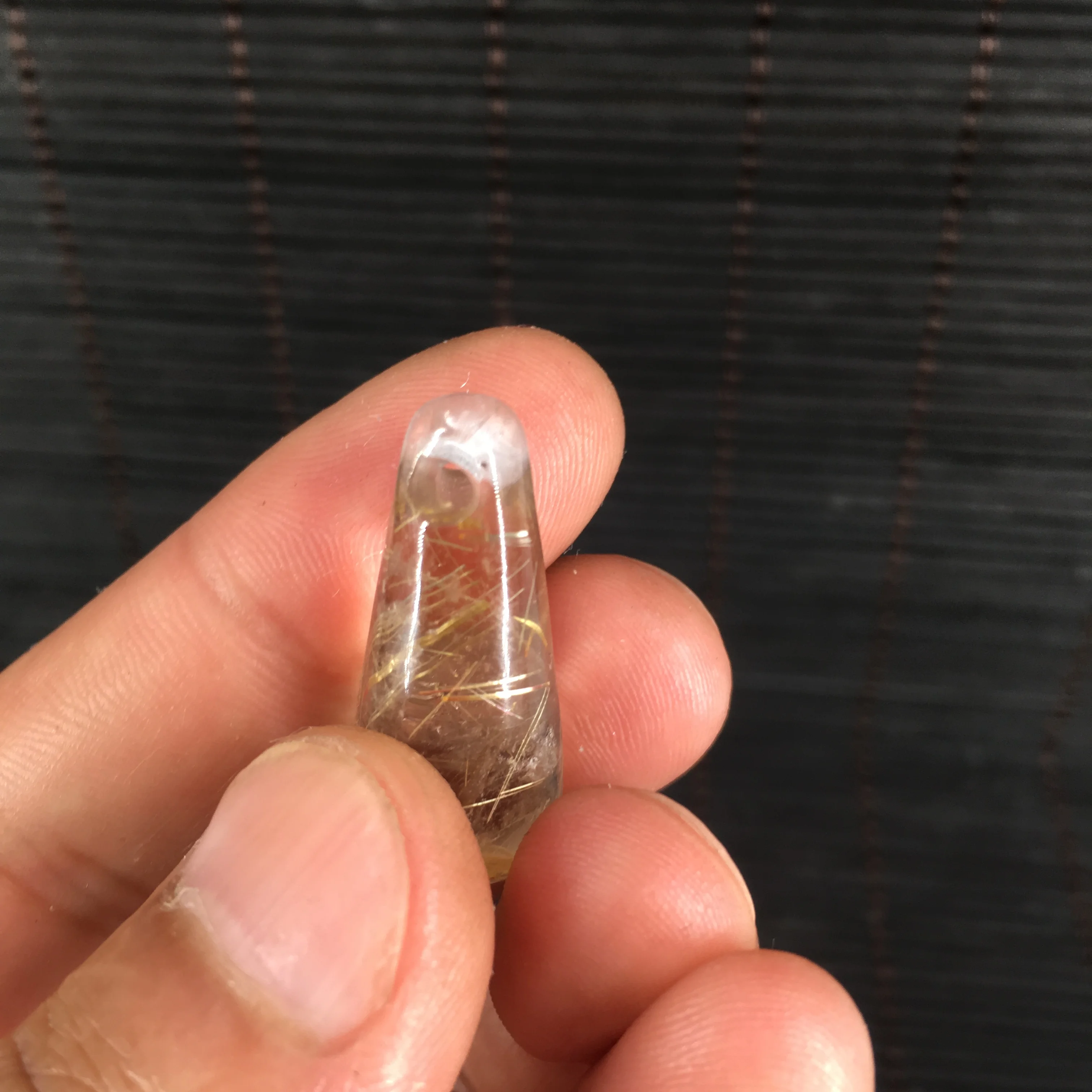 Natural Golden Rutile Quartz Crystal hair crystal carved pendant T1391 | Дом и сад