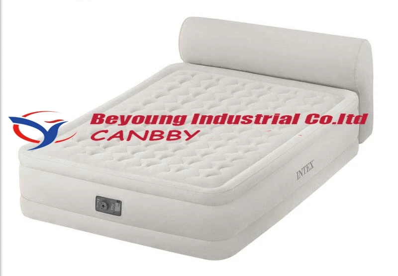 Intex queen Dura Beam ультра плюшевый надувной матрас для кровати с изголовьем Встроенный Электрический насос, AC220-240