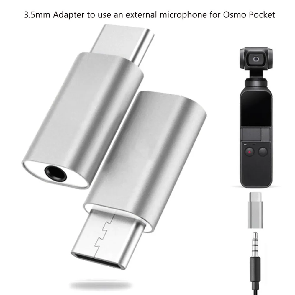 Тип C USB C до 3,5 мм аудио адаптер для внешнего микрофона для Osmo Pocket 3,5 мм аудио разъем для наушников микрофонный адаптер USB-C звук