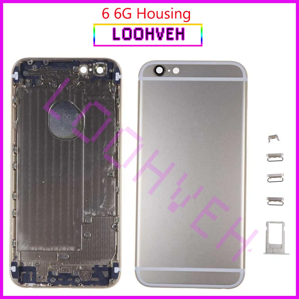 Задняя Корпус для iPhone 6 6S плюс металлическая задняя крышка чехол Батарея крышка Корпус 6 plus 6S Plus средняя рамка Шасси Корпус изготовленный на заказ IMEI+ подарок - Цвет: 6G gold