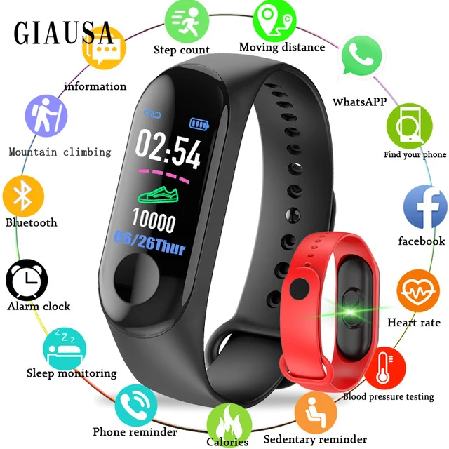 Новые женские спортивные водонепроницаемые часы с монитором артериального