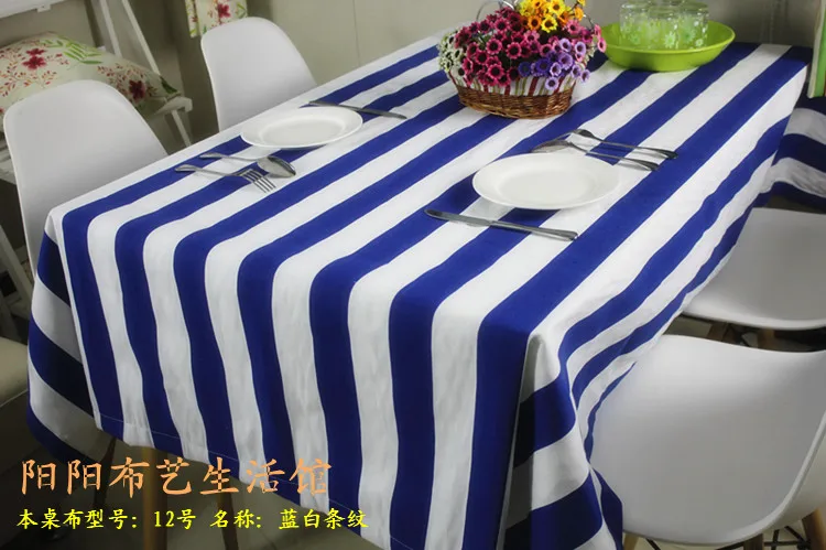 Американская пасторальная красная и белая скатерть для стола в полоску