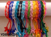 36pcslot mix colors knotted rosary cross bracelet wholesale handmade decenario bracelets free shipping