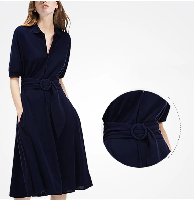 Женский винтажный пояс карманы вечерние платья Половина рукава отложной