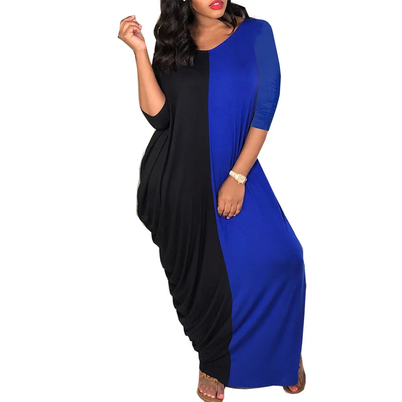 Женское осеннее платье средней длины с v-образным вырезом и асимметричным