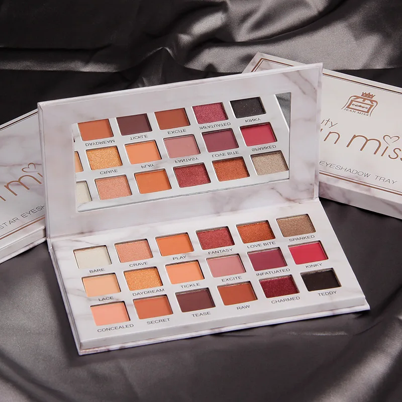 18 Color Eye Shadow Palette Marble Make Up Earth Matte Shimmer Beauty Cosmetic For Beginner Girl Eyeshadow Plate |