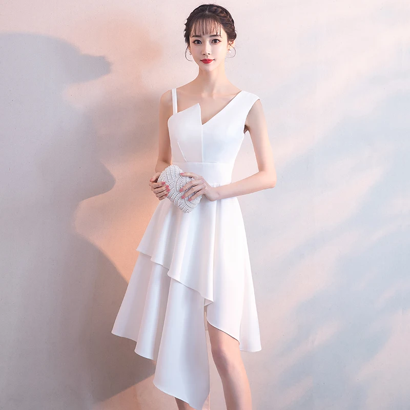 Белое короткое платье для выпускного вечера 2019 Новое поступление сексуальное