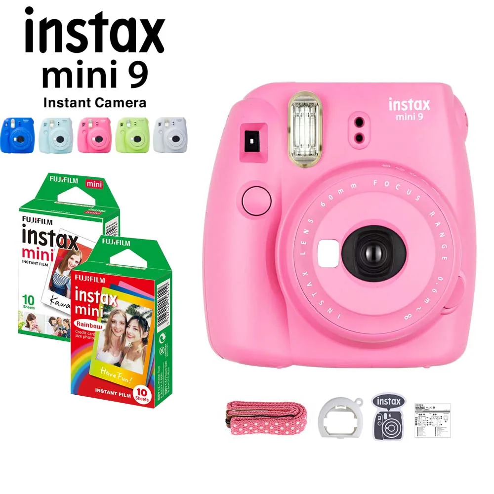 Фотобумага для фотоаппарата Fujifilm Instax Mini 9 белая/Радужная мини пленка Fuji 20 шт.
