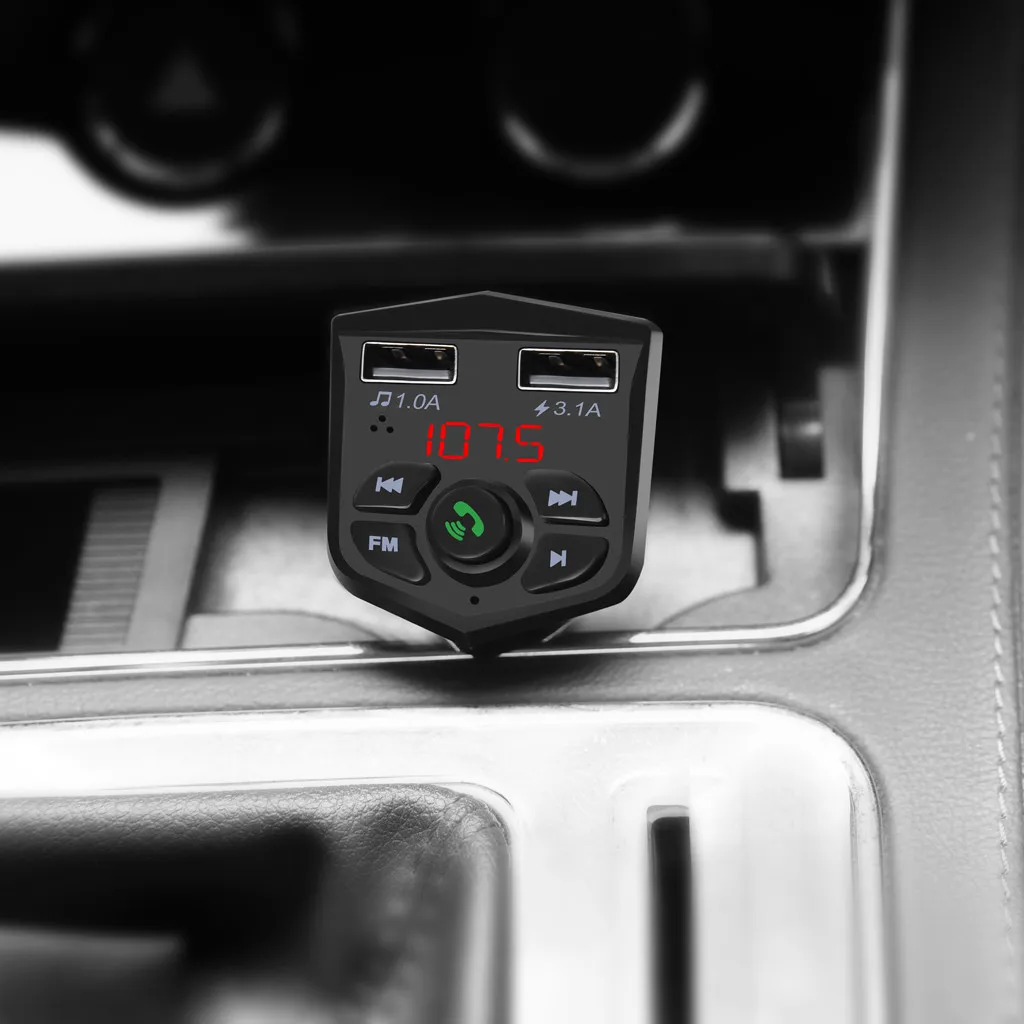 Беспроводной автомобильный комплект громкой связи Bluetooth FM передатчик адаптер MP3 плеер Dual USB Зарядное устройство для huawei P30 просо 9