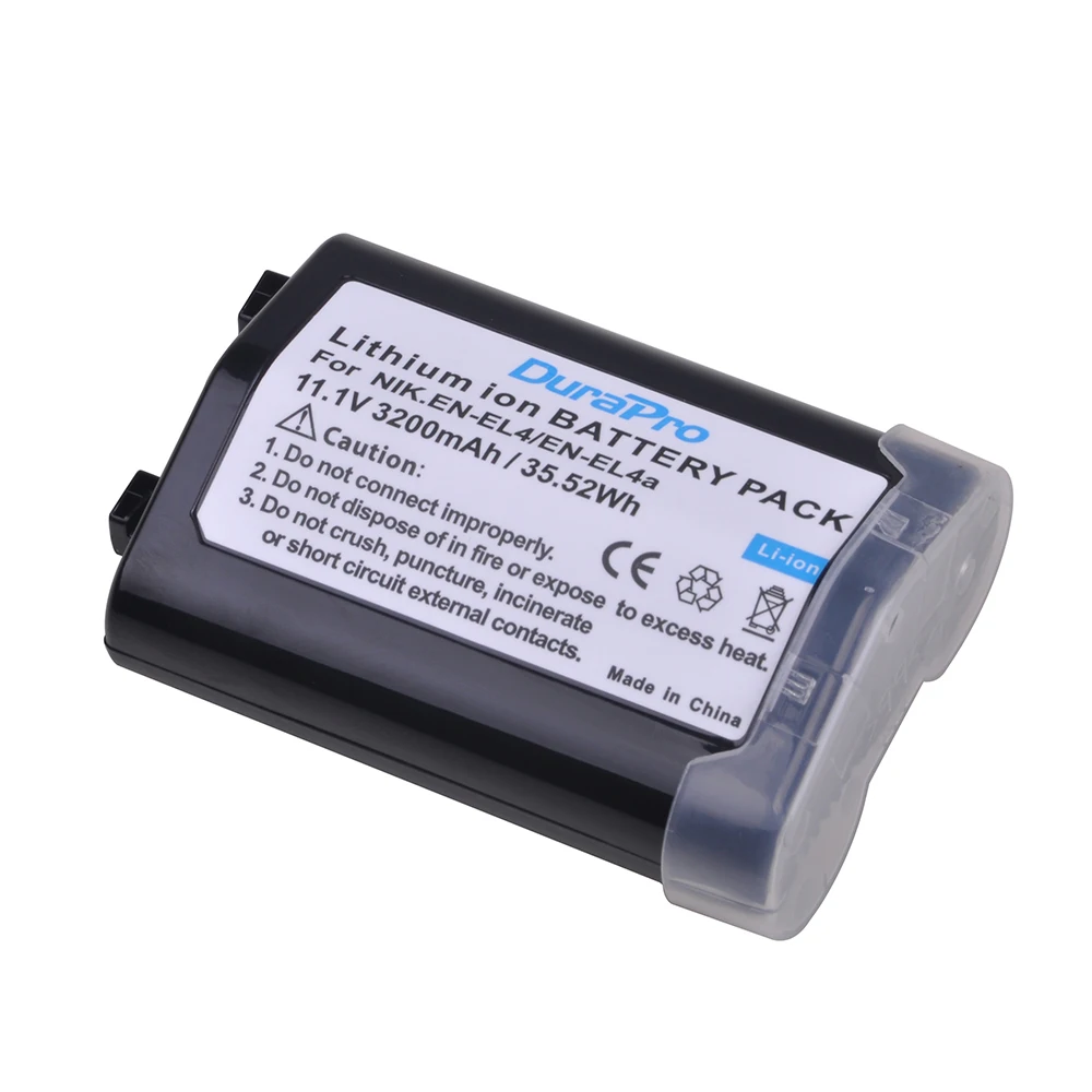 

DuraPro 3200mAh EN-EL4 EN EL4 EN-EL4a ENEL4a Rechargeable Battery for Nikon D2H D2Hs D2X D2Xs D3 D3S F6 MH-21 Cameras