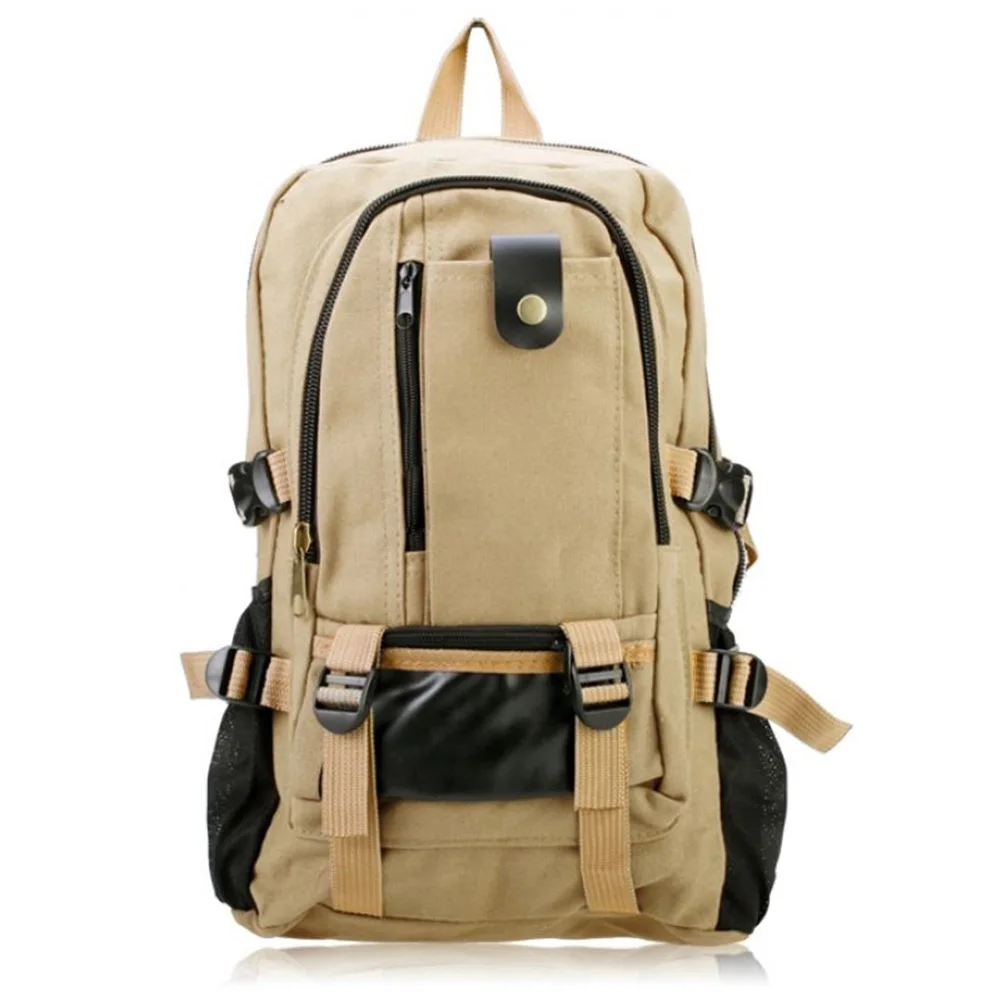 Light Khaki Мужской ретро рюкзак для отдыха и туризма - Цвет: Light Khaki