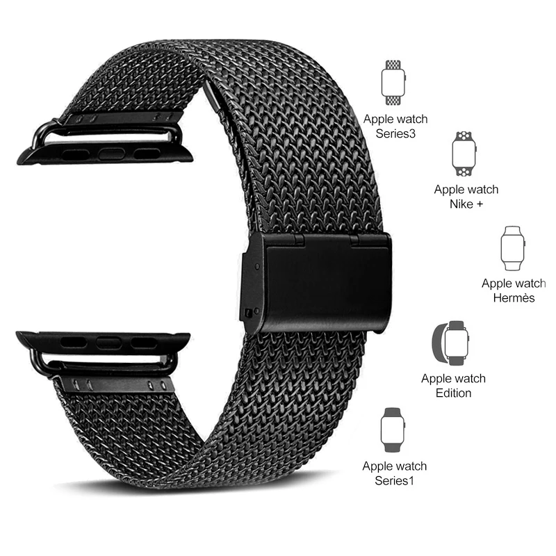 Laforuta Milanese Loop Band для Apple Watch 44 мм/42 мм браслет для iwatch ремешок 40 мм/38 мм наручные часы из нержавеющей стали серии 4 3 2 1
