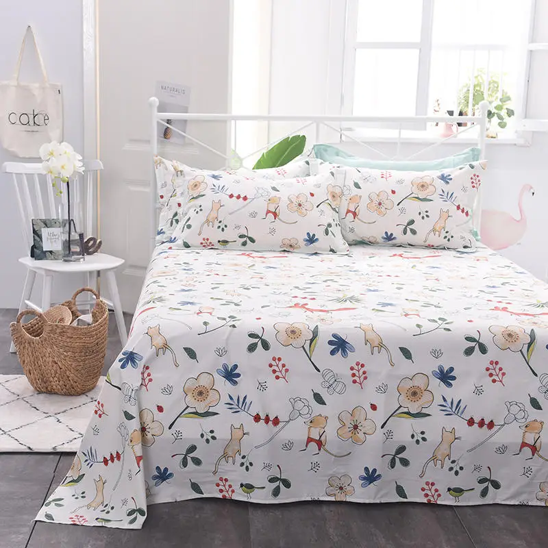 Простыня из 100% хлопка одноместная двуспальная кровать полноразмерная