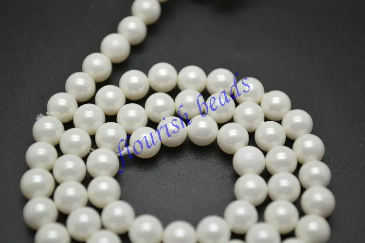 Круглые жемчужные бусины с белыми ракушками россыпью 6 мм 8 10 модные