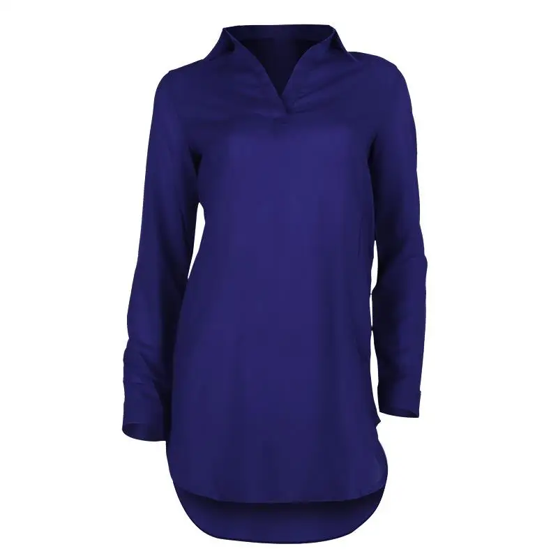 Женская шифоновая блузка с V-образным вырезом и длинным рукавом | одежда