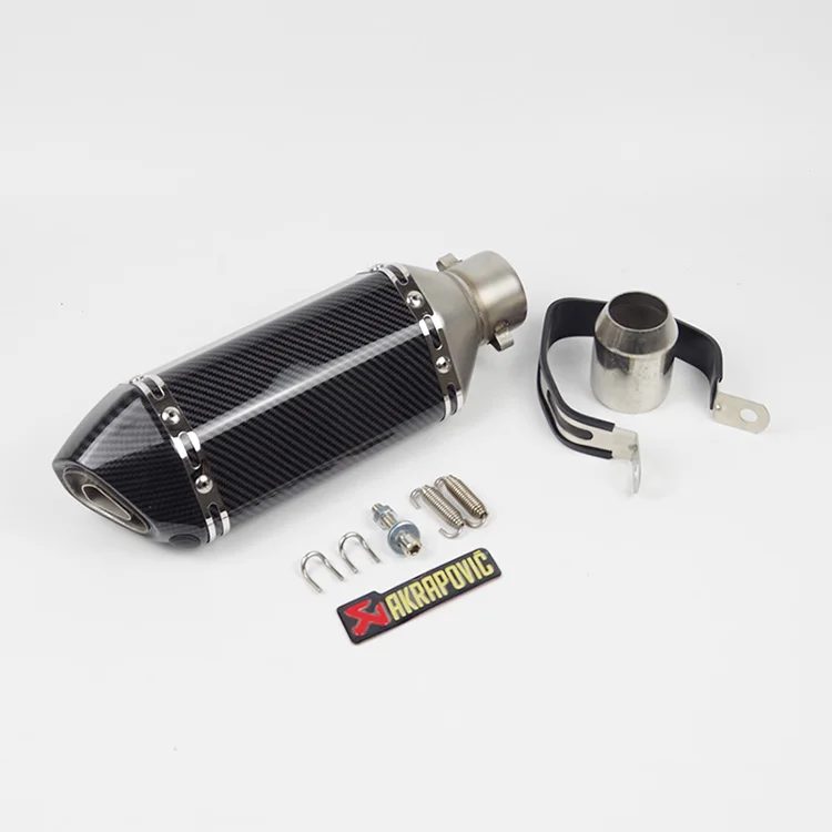 Универсальный мото rcycle AKRAPOVIC глушитель escape moto для Yamaha r6 mt09 ninja400 250 kawasaki z900 z1000 gsxr750 600 k8 k7 - Цвет: B