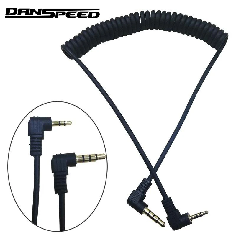 DANSPEED 1 5 м футов 2 мм TRS папа до 1/8 &quot3 4 полюса TRRS угол спиральный аудио кабель Шнур