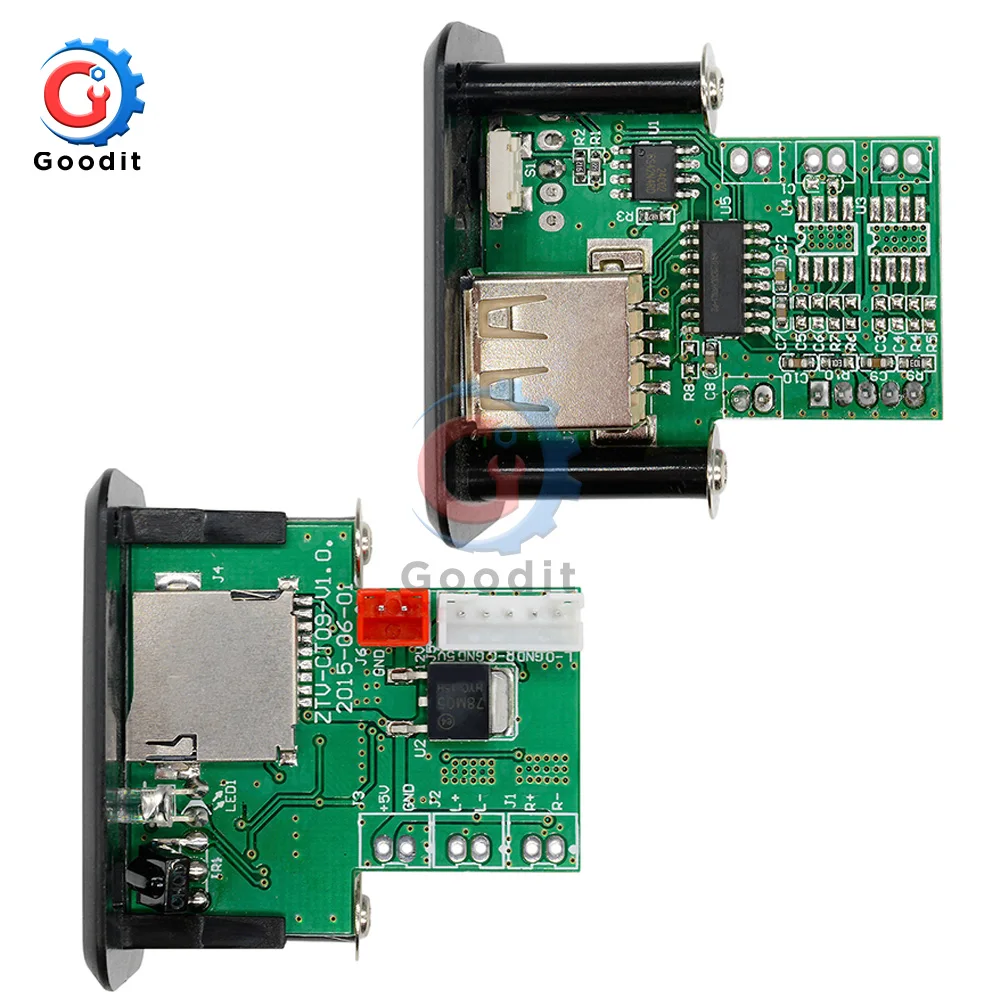 Автомобильный мини MP3 декодер 5 В/12 В плата USB TF U-Disk Reader MP3-плеер усилитель с