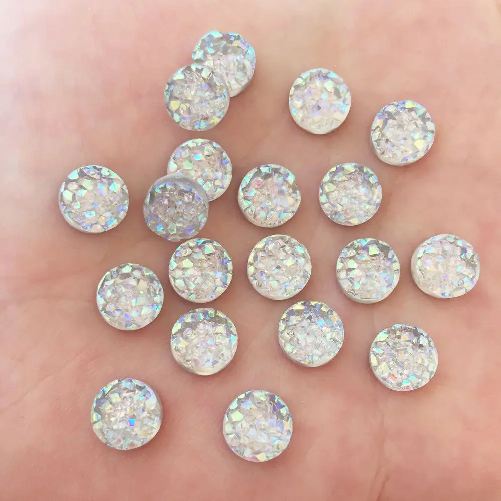 100 шт. AB полимерные блестящие неправильной поверхности руда Кристалл 8 мм круглая