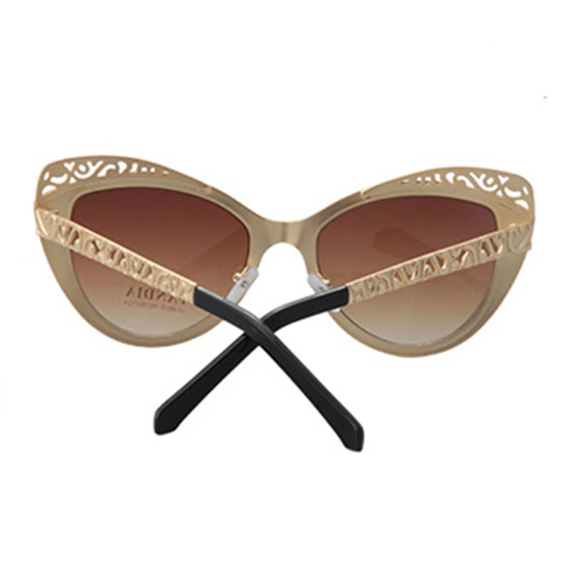 Women Sunglasses Fashion Cat Eye Retro Flash Mirror Lens Eyeglasses Metal Hollow Out Carving Frame Spectacle 6 colors UV400 L3 | Аксессуары