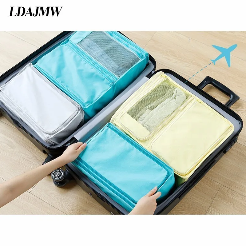 Дорожная многослойная подвесная сумка для хранения одежды портативная складная