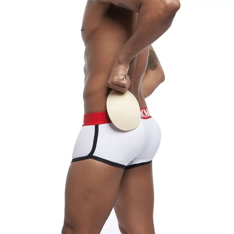 JOCKMAIL, 2 шт., улучшенное Мужское нижнее белье, боксеры, сексуальная выпуклость, гей накладка на пенис спереди+ ягодицы, Волшебная Двойная съемная чашка пуш-ап