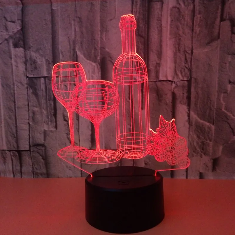 Красочный сенсорный светодиодный ночник 3d иллюзия USB атмосфера настольная лампа