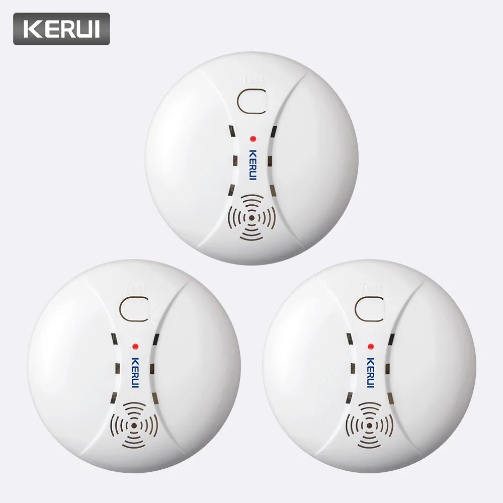 C-3Pcs smoke sensor KERUI 433 МГц беспроводной детектор дыма пожарная сигнализация для Wi-Fi GSM PSTN домашняя охранная Противоугонная сигнализация Rookmelder Комплекты Датчиков - Цвет: C-3Pcs smoke sensor