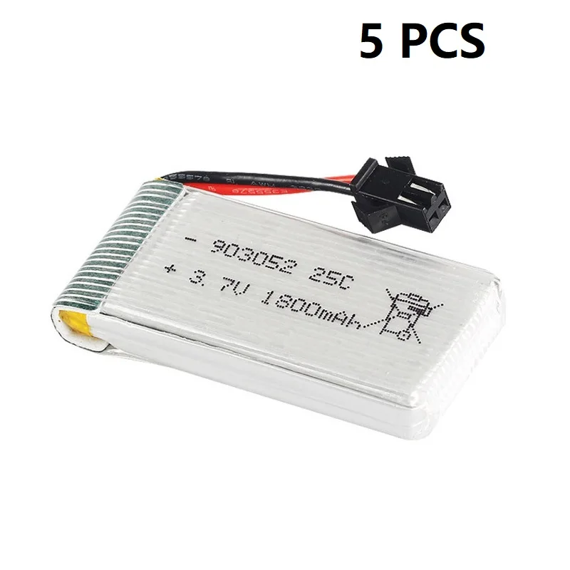 5 шт. 1800 мАч 3,7 в lipo Батарея для KY601S SYMA X5 X5S X5C X5SC X5SH X5SW X5UW X5UC M18 H5P H11D H11C T64 T04 T05 F28 F29 T56 T57 - Цвет: Белый