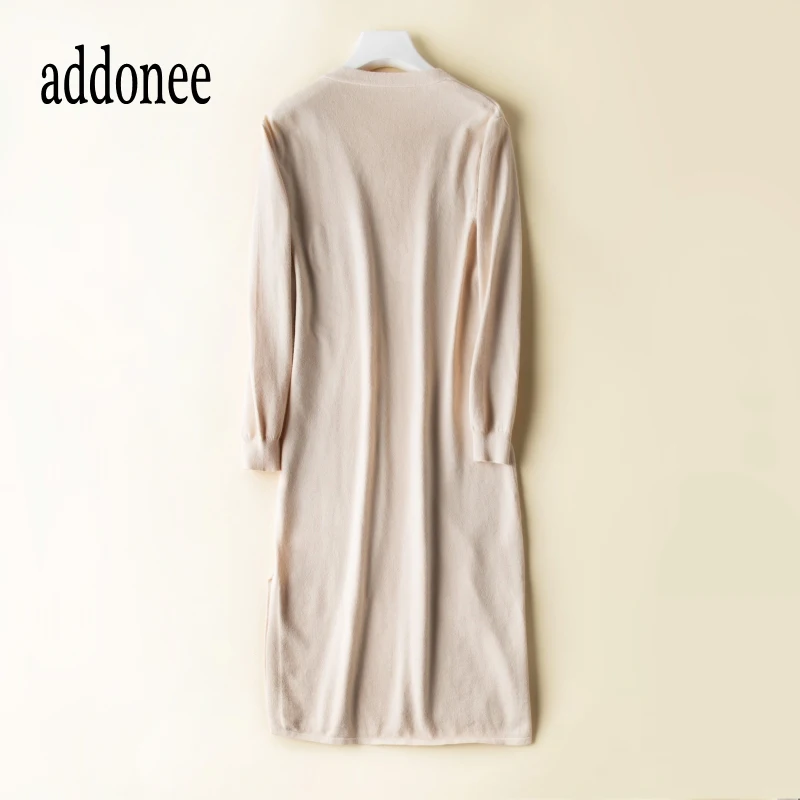 Женские кашемировые шерстяные кардиганы Теплые повседневные длинные пальто с