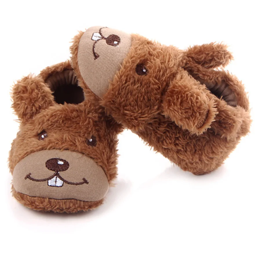 Теплые детские собачьи туфли из мягкого плюша для мальчиков-младенцев для домашней колыбели, в которых первые шаги, ботиночки для новорожденного мальчика.