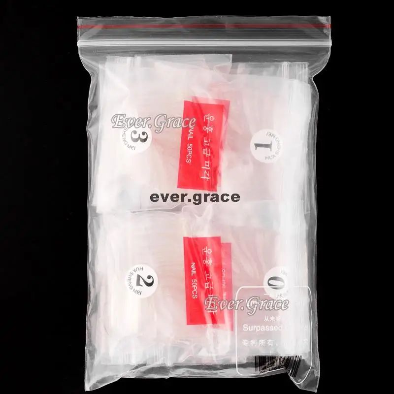 Профессиональный дизайн ногтей 500 шт полностью прозрачные накладные ногти