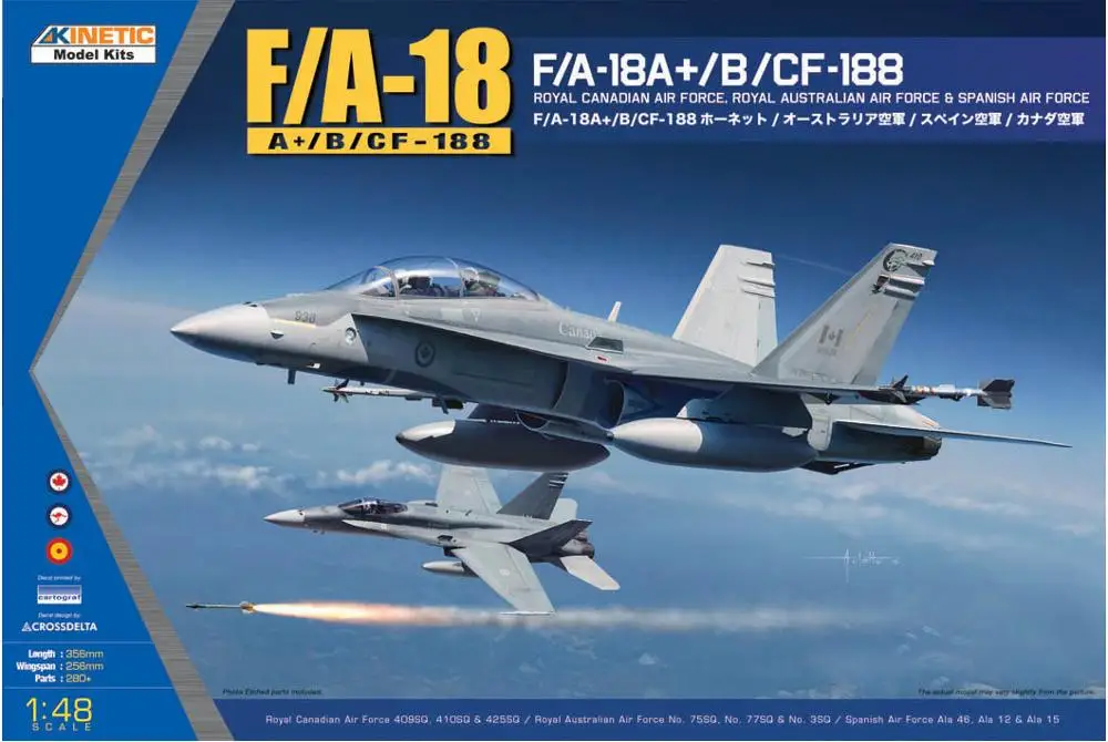 Набор Kinetic 1/48 F/A 18A +/B/CF 188 королевские австралийские ВВС испанские ВВС|Наборы для