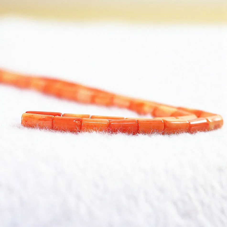 Натуральный Полудрагоценный камень красного оранжевого кораллового цветов 4x9 мм