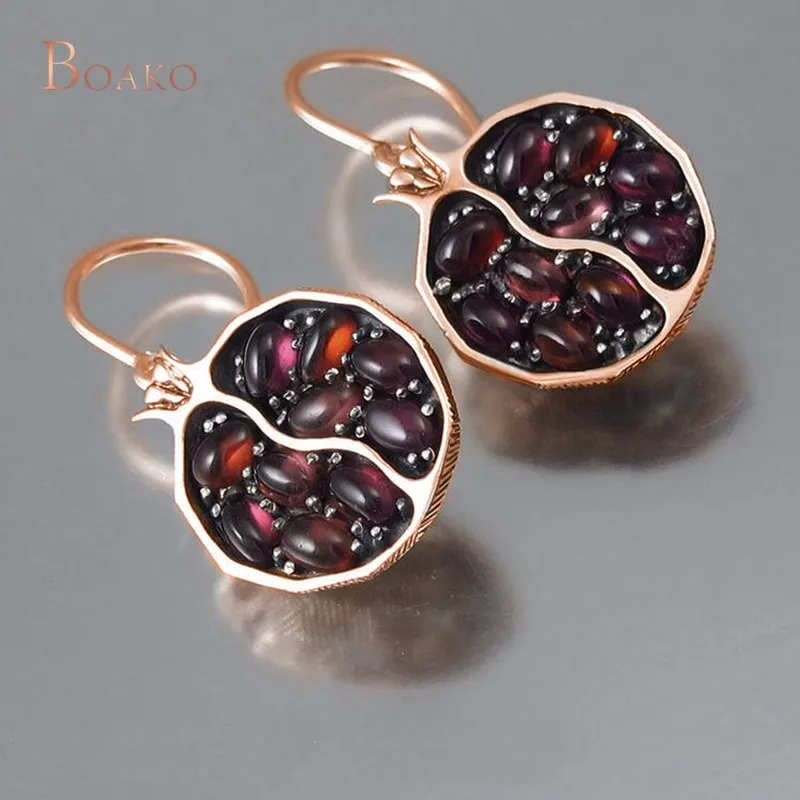 сережки серьги женские для Для женщин круглые гранатовая серьга розовое цвета