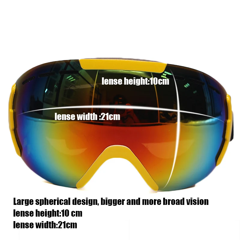 Goexplore двухслойные лыжные очки женские большие сферические 100% защита от УФ