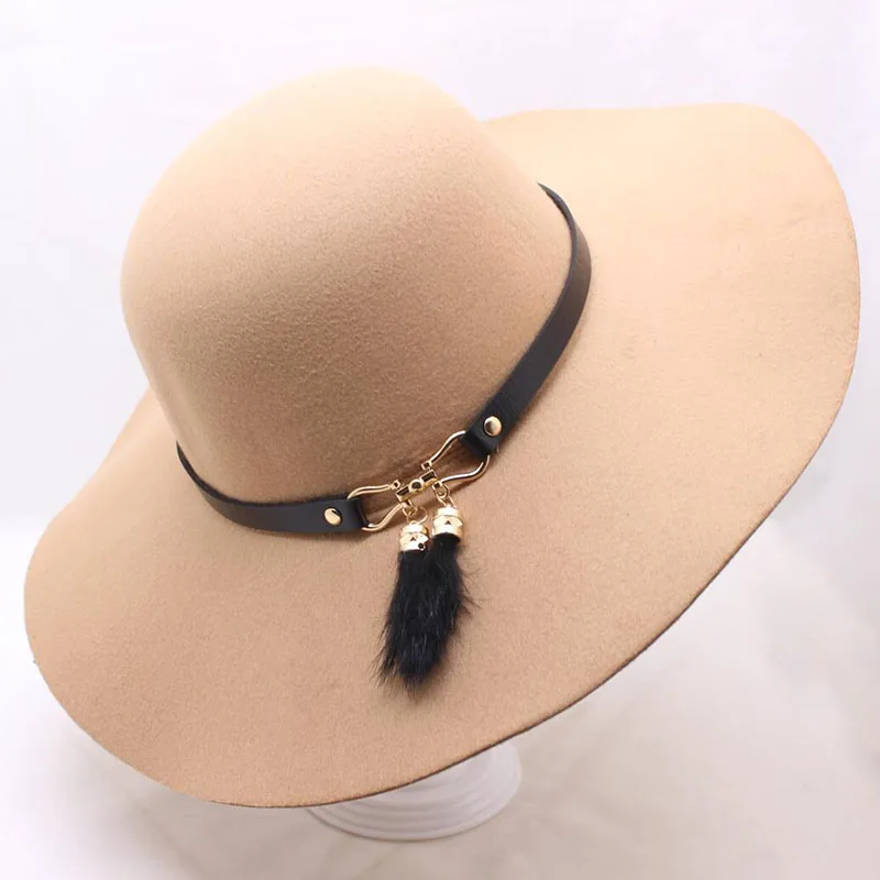 BINGYUANHAOXUAN Chapeau,, повседневная фетровая Кепка с широкими полями, шляпы с куполом, высокое качество, шерстяная широкополая шляпа, женская черная шляпа