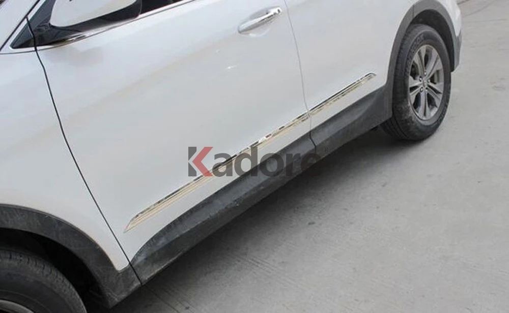 Для hyundai Santa Fe IX45 2013 ABS Хромированная Боковая дверь корпус молдинг линия крышка отделка украшения внешние аксессуары
