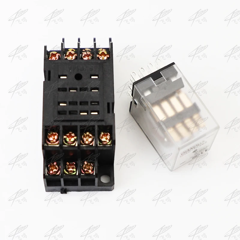 HH54P MY4NJ Подключаемый модуль реле PYF14A 12v 24v 36v 48v 110v 220v DC/AC 5A Серебряный токоподводящий 14 шпильки 4PDT реле разъем