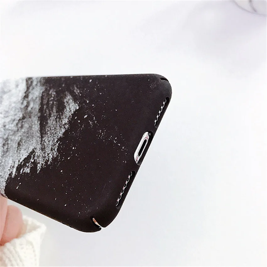Fashion Gradient Black White Marble Case For Samsung Galaxy Note 9 Retro Matte Hard PC Phone 8 Note9 |