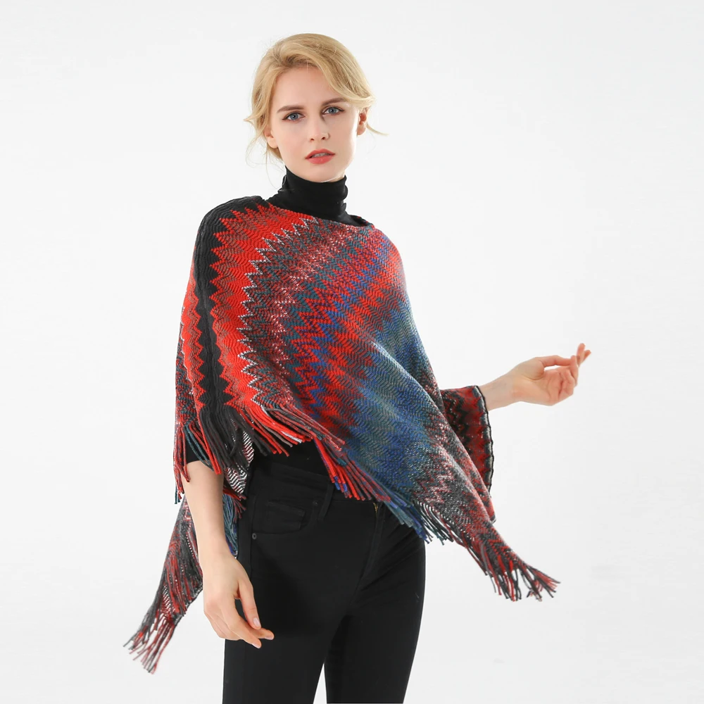 Winfox 2018 новые брендовые зимние женские модные разноцветные красные синие вязаные