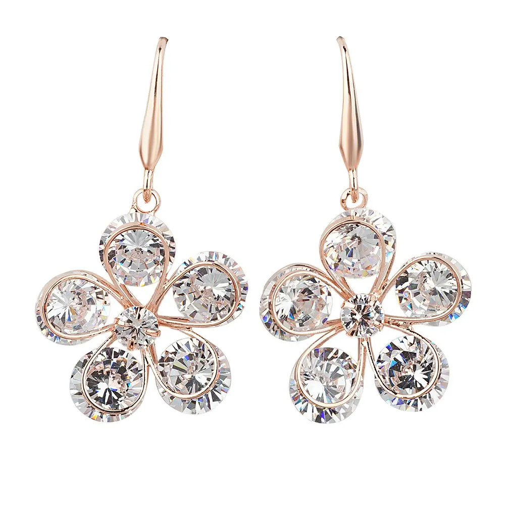 Женские длинные серьги-подвески ручной работы серьги с золотым и циркониевым