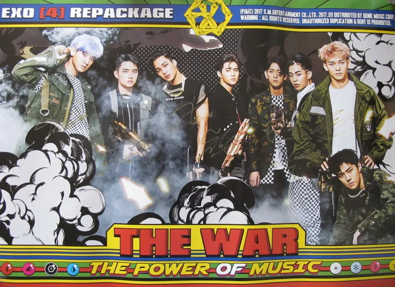Подписанный EXO с автографом следующий 4-й альбом THE WAR: The power of Music CD+ photobook K-POP 092017