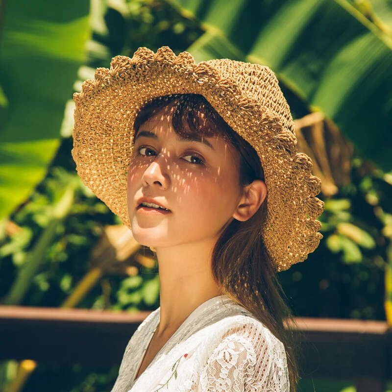 Соломенная шляпа ручной работы 2019 новый корейский Солнцезащитная для женщин