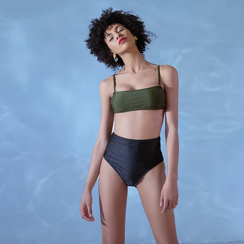 Сексуальный раздельный купальник бикини Для женщин Плавание костюм Высокая