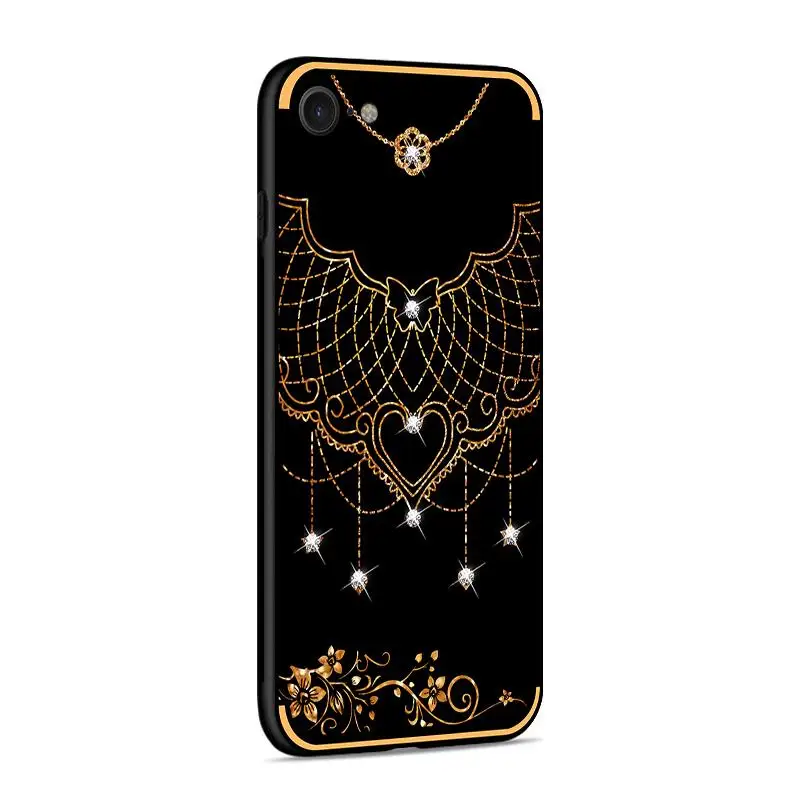 NXE Pattern Printing Rhinestone Decorated Soft TPU Case for iPhone X 7 8 / Plus Phone | Мобильные телефоны и аксессуары