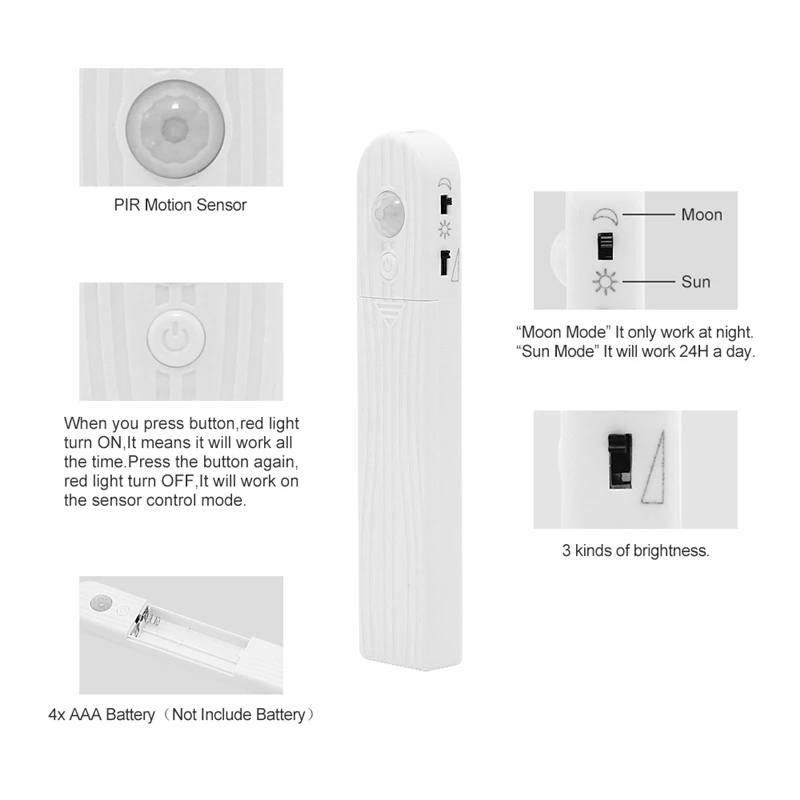 Светодиодный светильник для шкафа с пассивным ИК датчиком движения 1 м 2 3