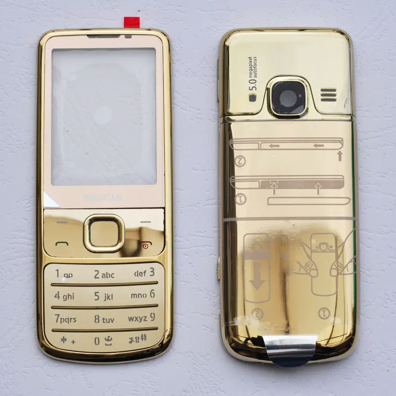 BINYEAE новая лицевая рамка+ средняя+ задняя крышка+ клавиатура для Nokia 6700 6700C полный корпус Реплика часть с логотипом